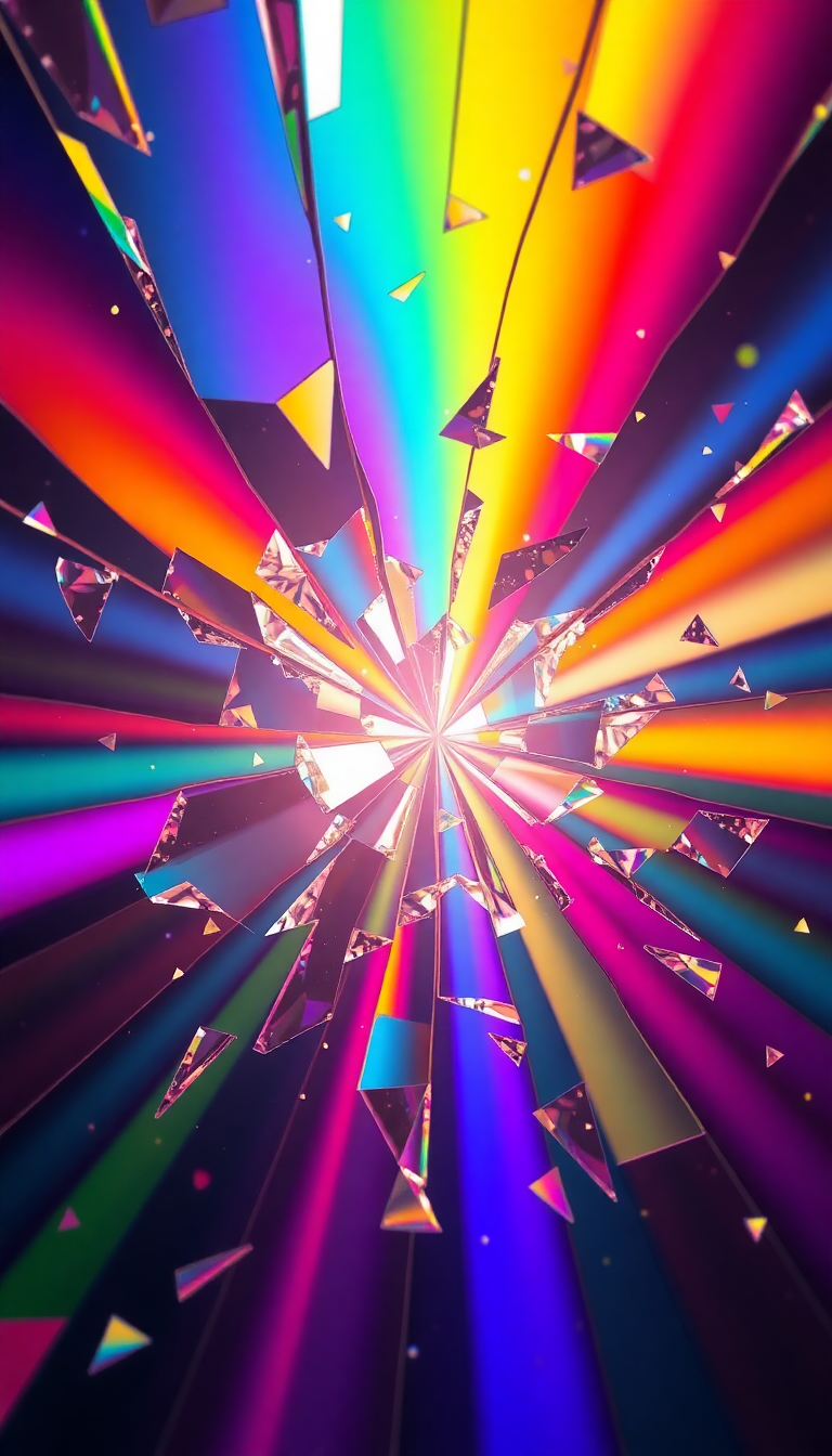 Celestial Glass Prism Light Rainbow Digital art Wallpaper