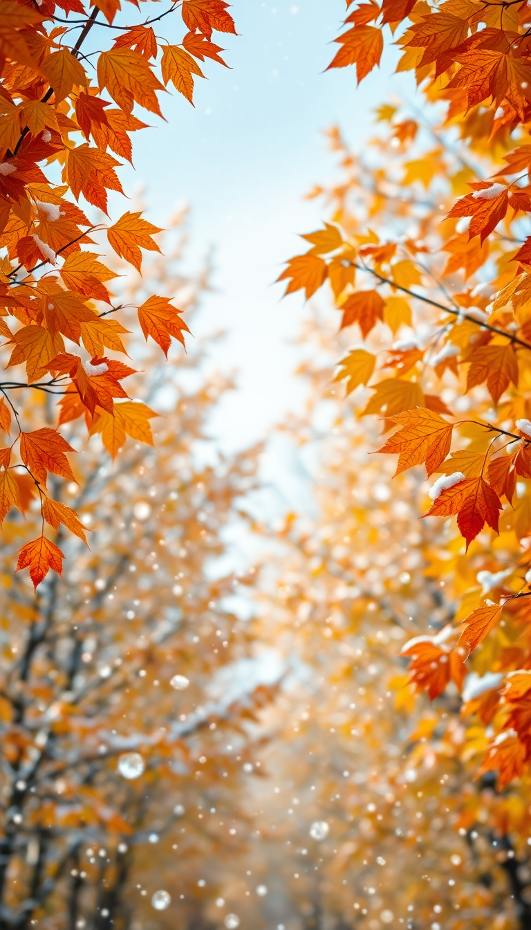 Falling Autumn Leaves Transition Nature Edition Wallpaper
