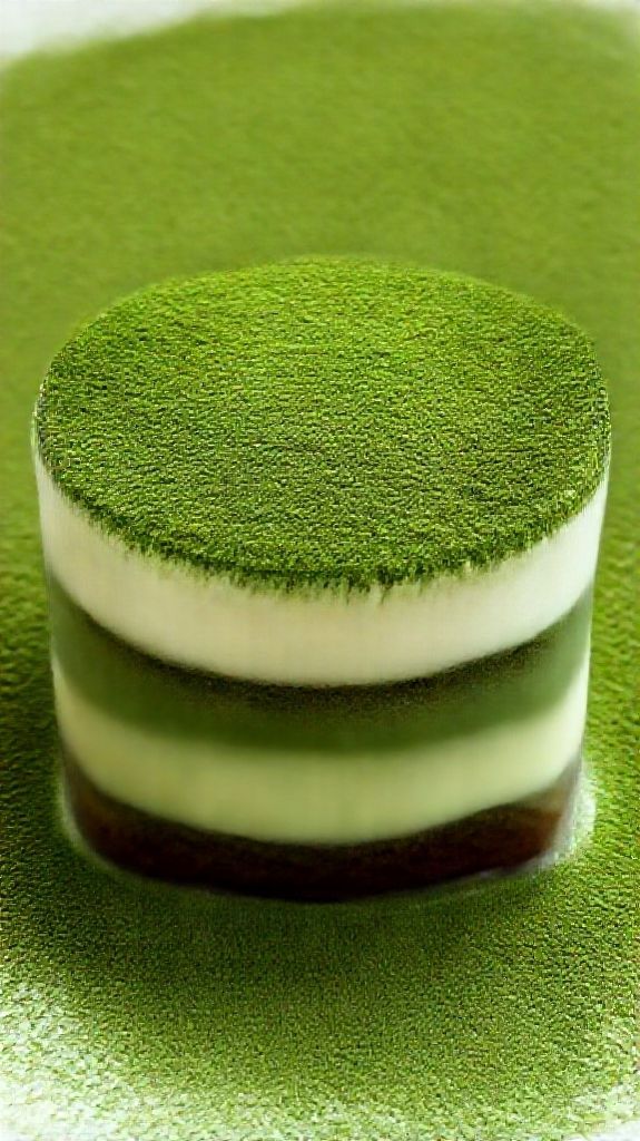 Matcha Tiramisu Layers Green Tea Dessert Photorealistic Classic Wallpaper