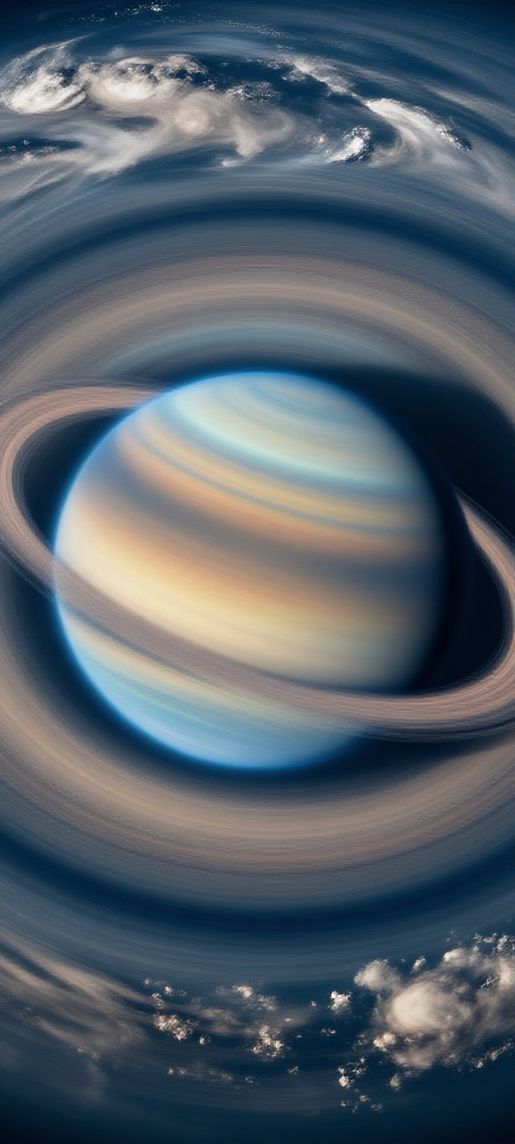 Midnight Massive Planet Over Ocean Photorealistic Wallpaper