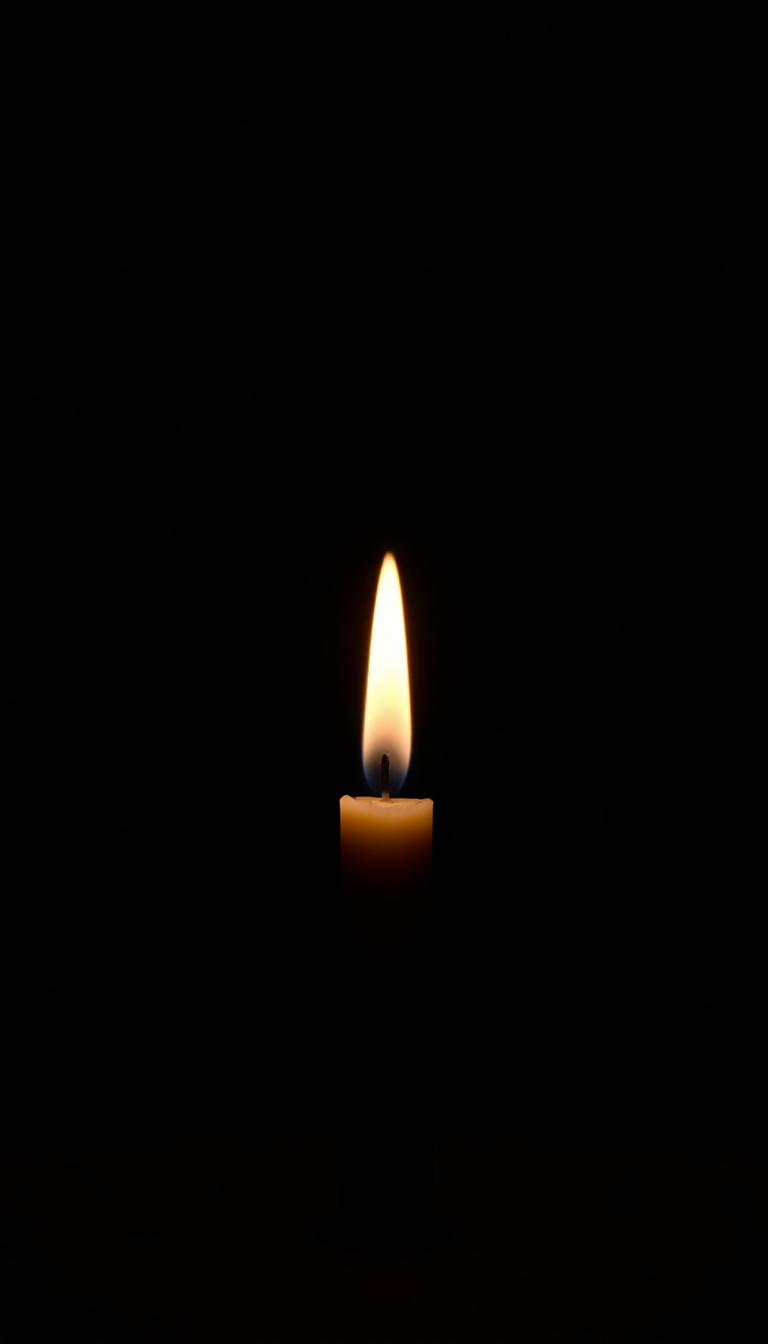 Single Candle Flame In Complete Photorealistic Wallpaper
