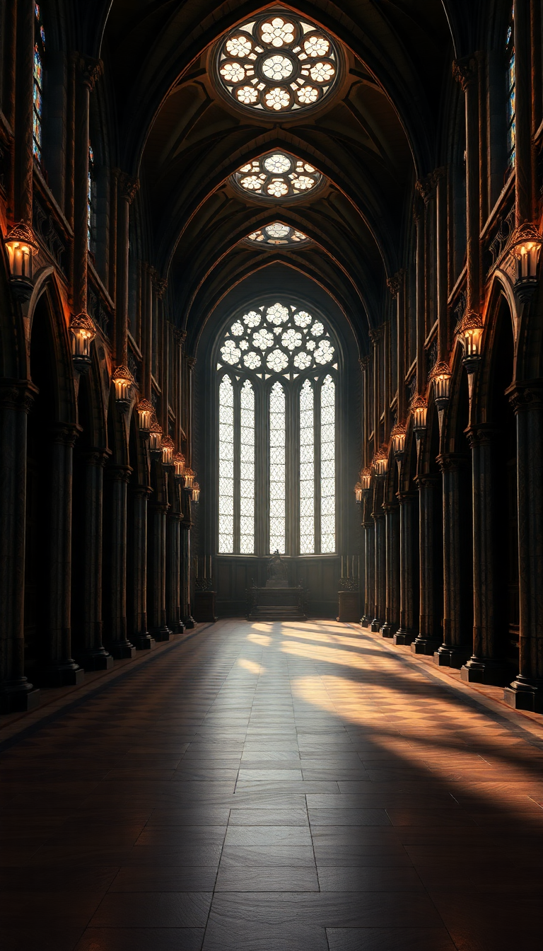Arctic Striking Gothic Cathedral Interior Wallpaper