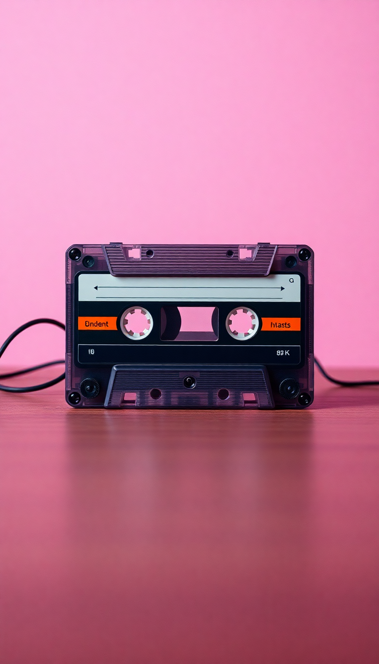 Midnight Music Retro Mixtape Tape Photorealistic Wallpaper