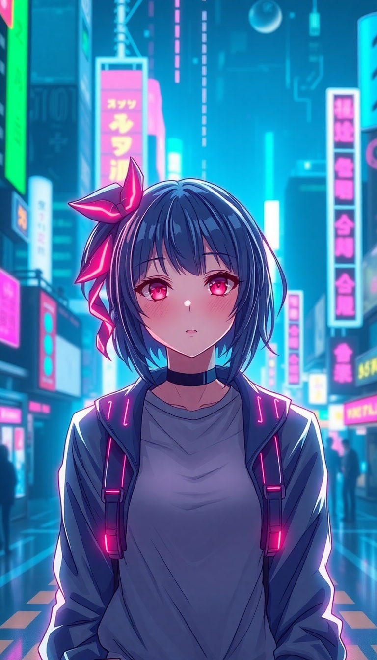 Primal City Neon Girl Anime Anime Wallpaper