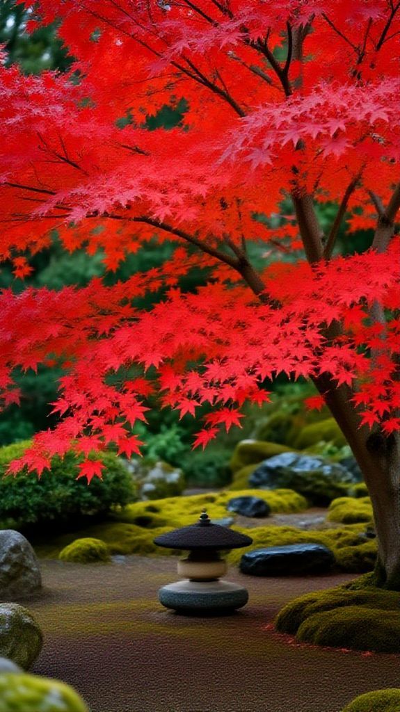 Japanese Maple Tree Ethereal Standard Wallpaper