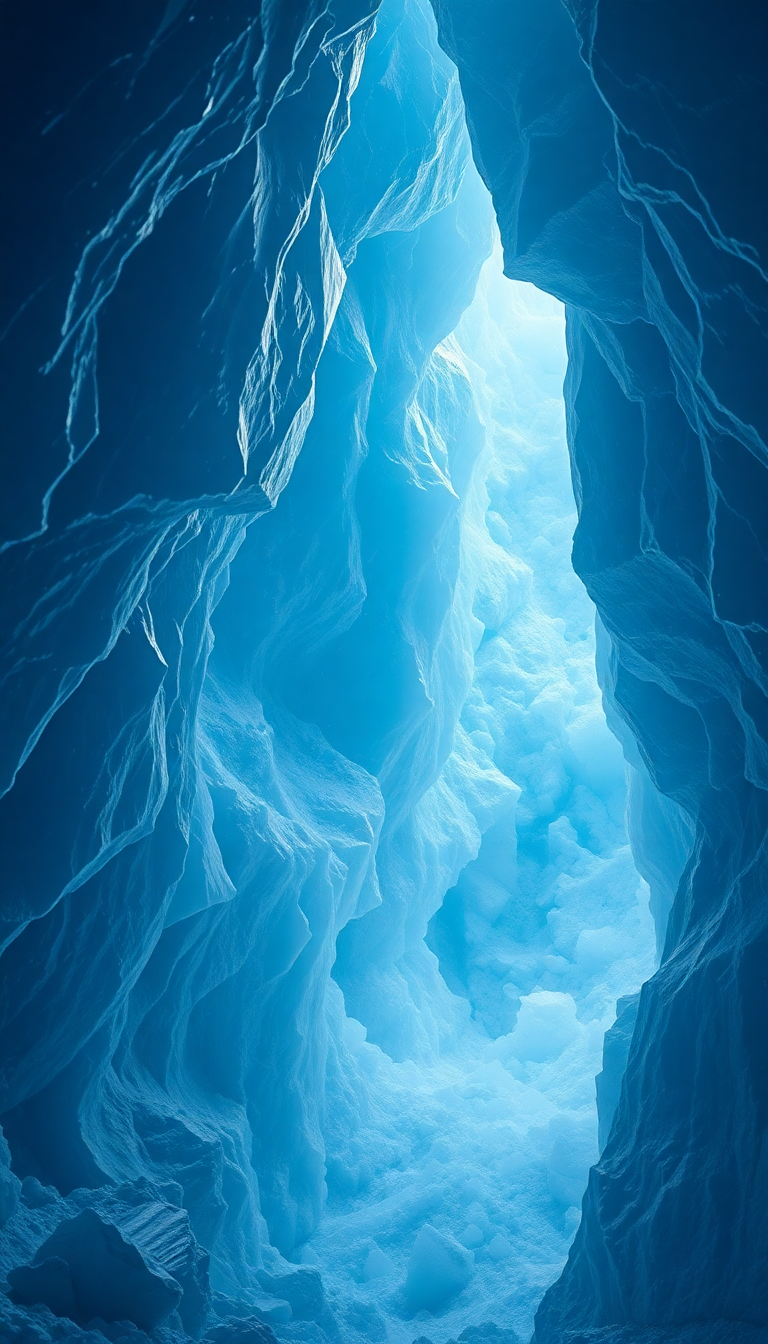 Desert Glacial Cave Crystal Photorealistic Wallpaper