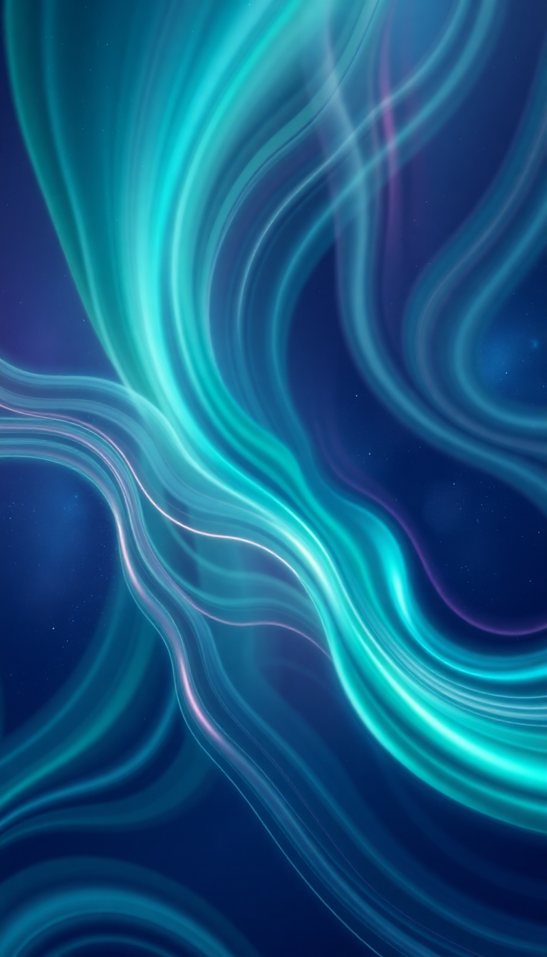 Oceanic Lights Abstracted Flowing Ribbons Digital art Wallpaper