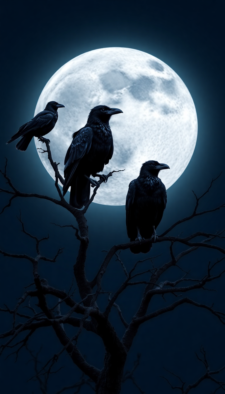 Alpine Iridescent Ravens On Dead Wallpaper