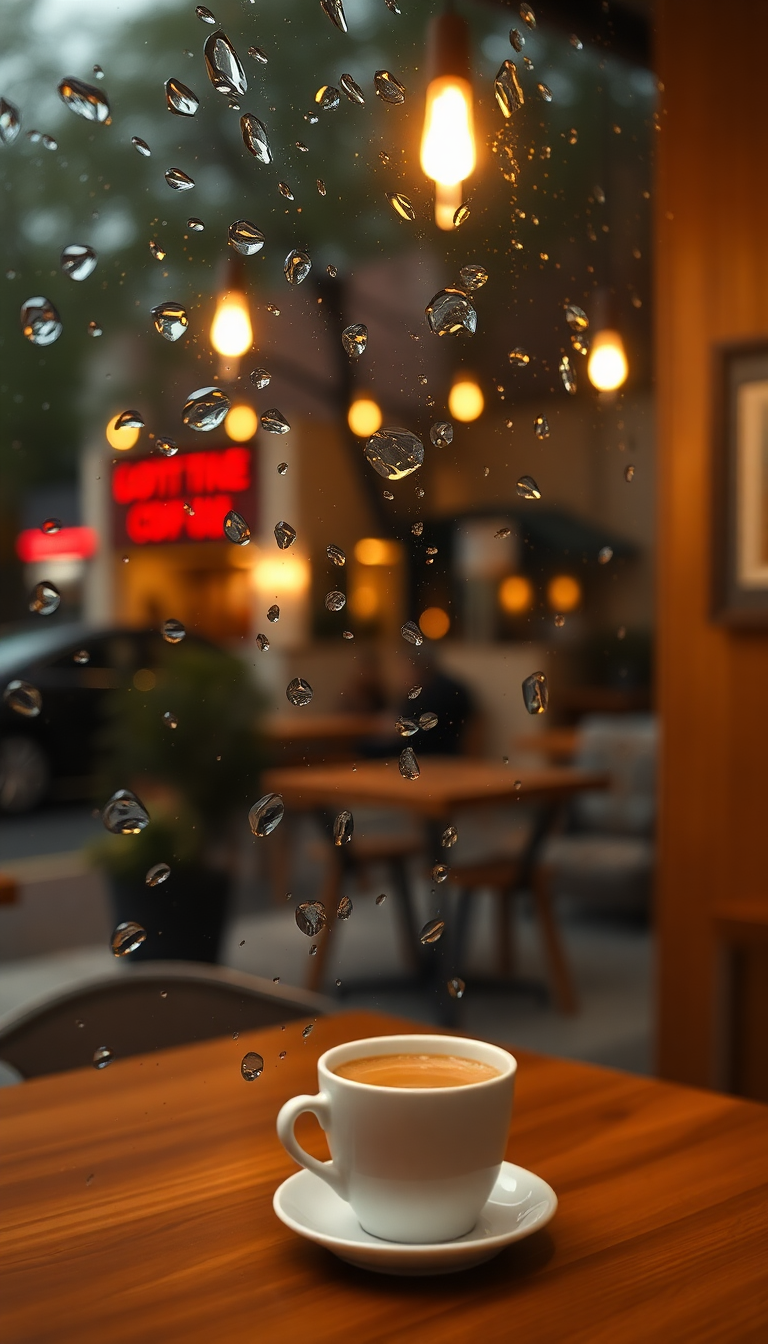 Aesthetic Raw Coffee Shop Window Wallpaper