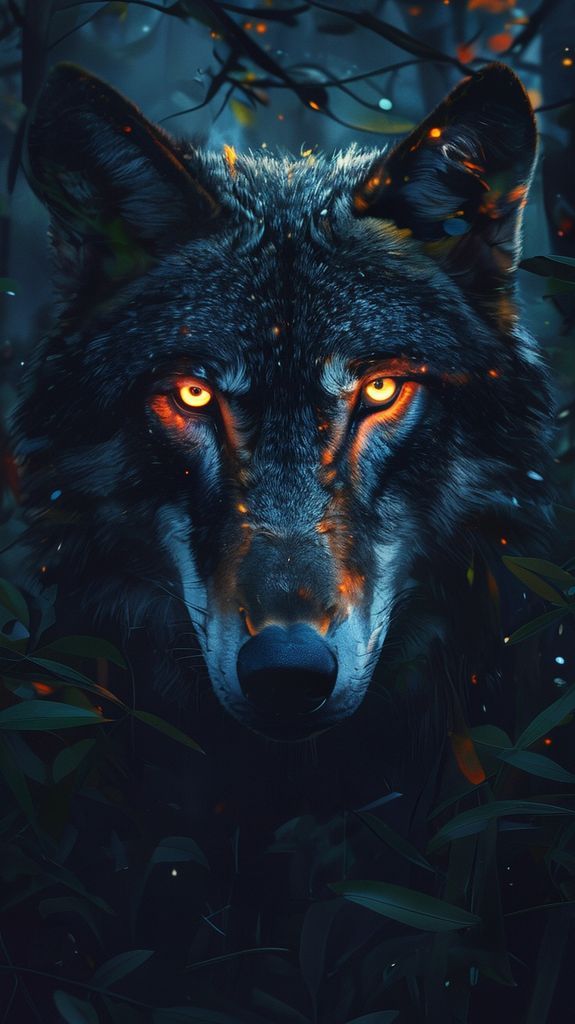 Dramatic Dark In Glowing Eyes Digital art Wallpaper