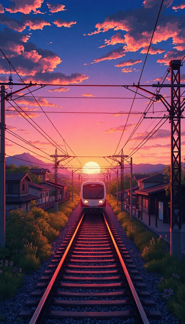 Japan Sunset Anime Scenery Anime Mini Wallpaper