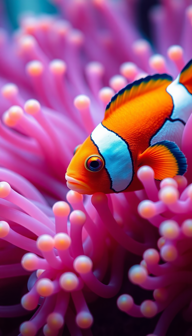Anemone And Clownfish Dusky HD Wallpaper