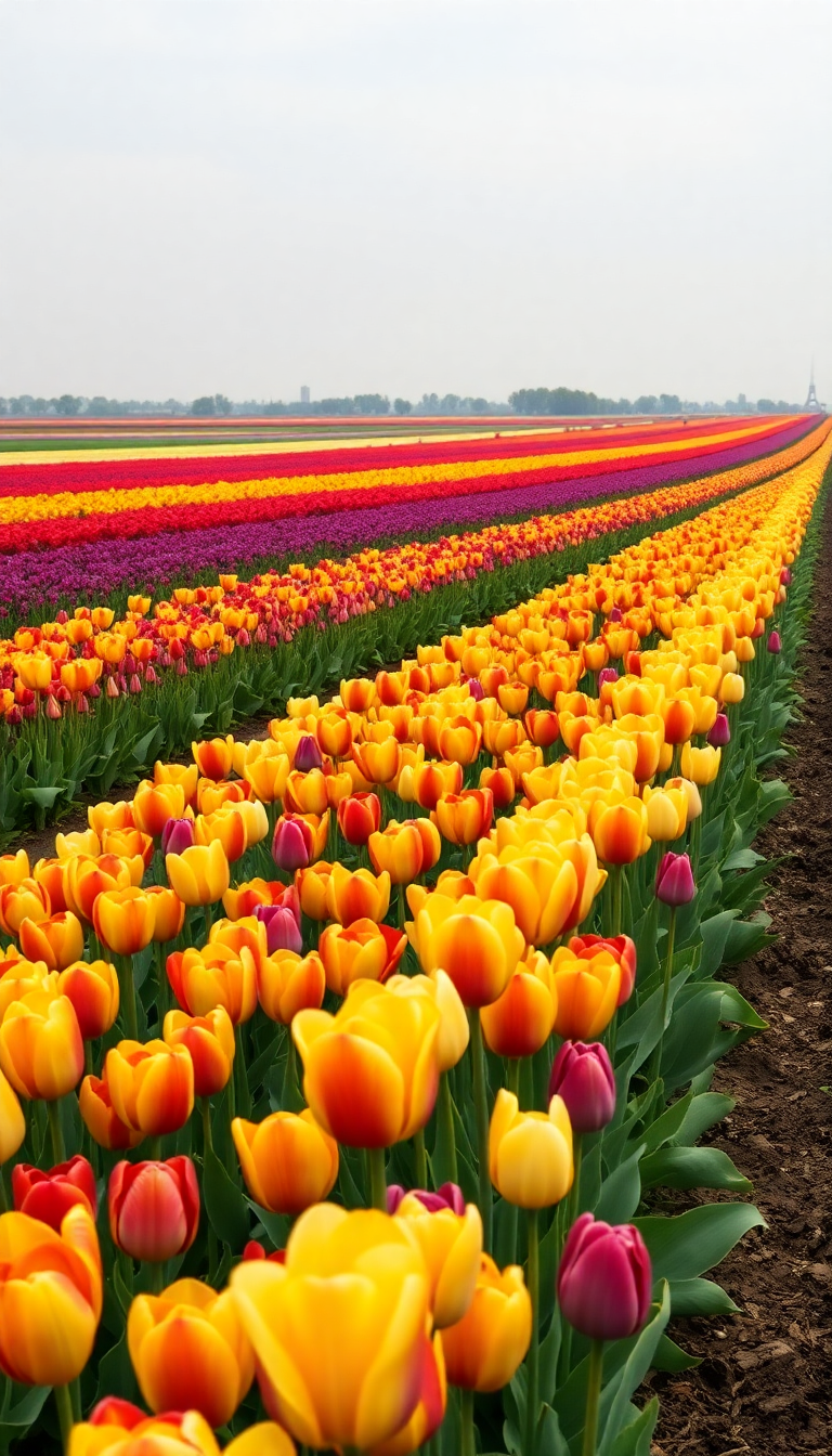Molten Field Rows Of Colors Photorealistic Wallpaper