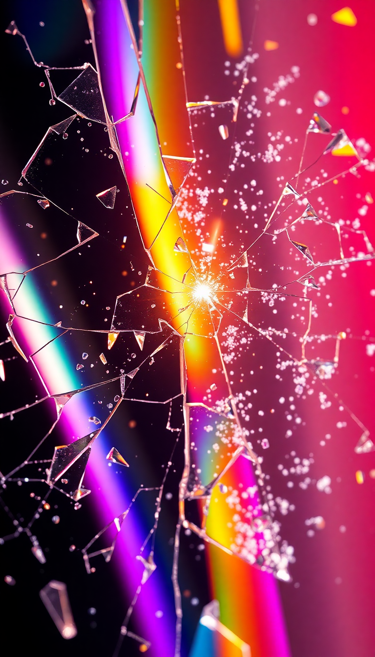 Abstract Crisp Shattered Glass Prism Wallpaper