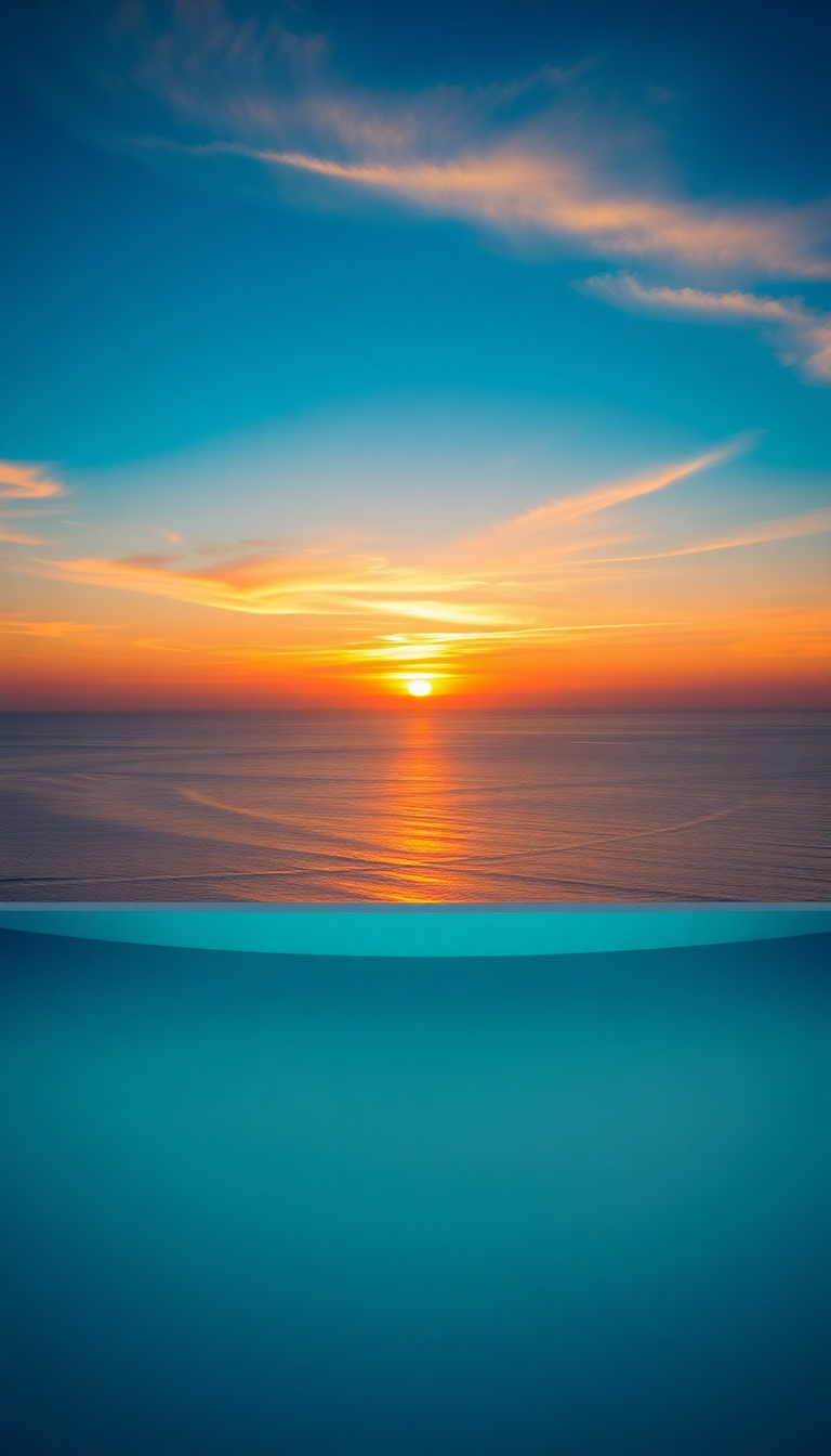 Aesthetic Warm Infinity Pool Edge Wallpaper
