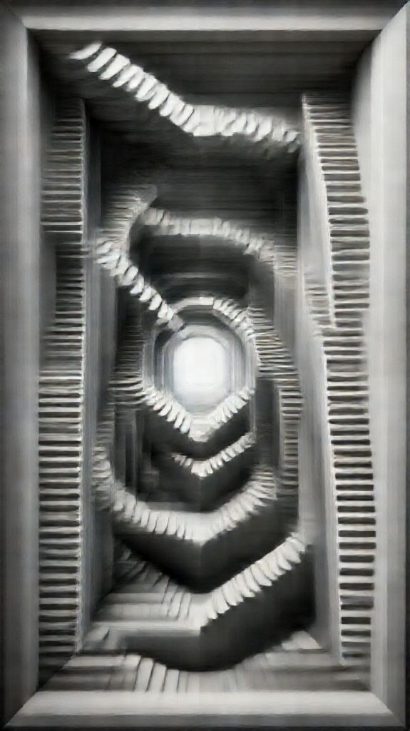 Abstract Monochrome Impossible Geometry Escher Wallpaper