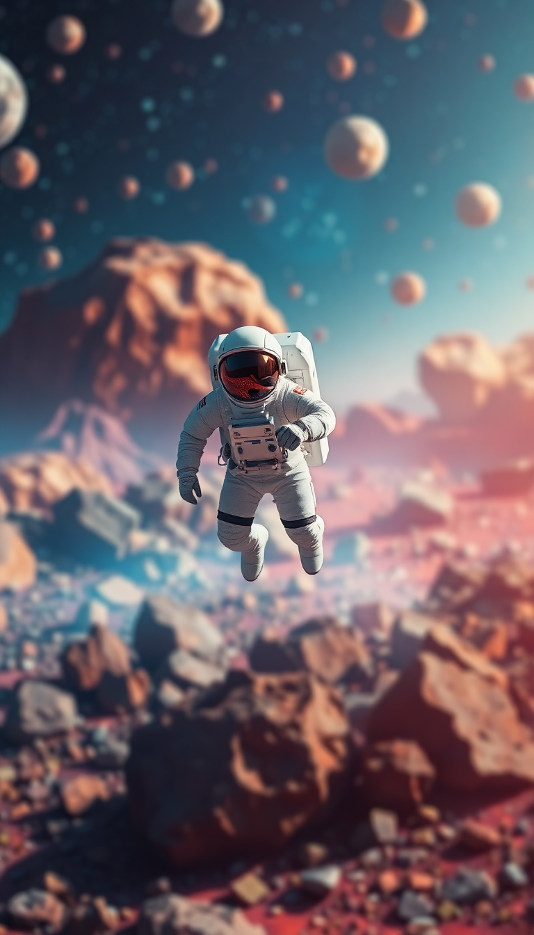 Astronaut Floating Through Dreamy HD Wallpaper