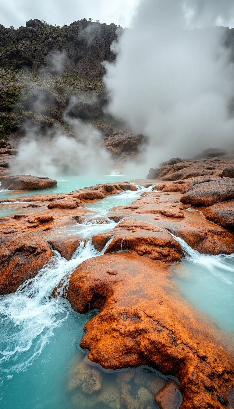 Nature Iridescent Volcanic Hot Springs Wallpaper