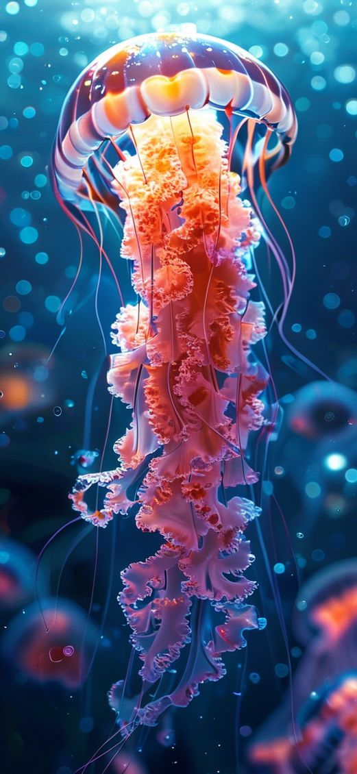 Beautiful Jellyfish Deep Bioluminescent Photorealistic Wallpaper