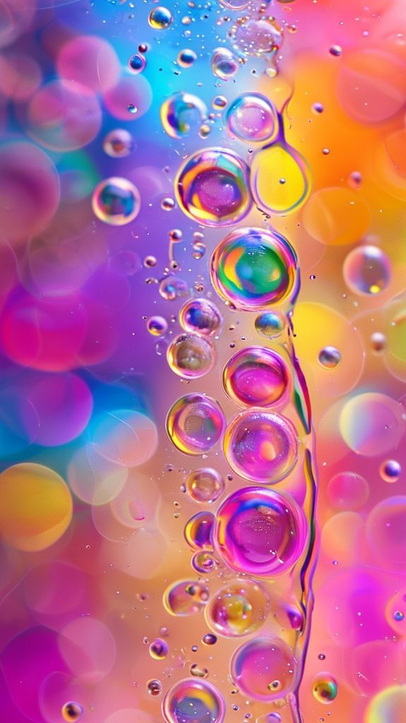 Aesthetic Whimsical Bubble Macro Rainbow Wallpaper