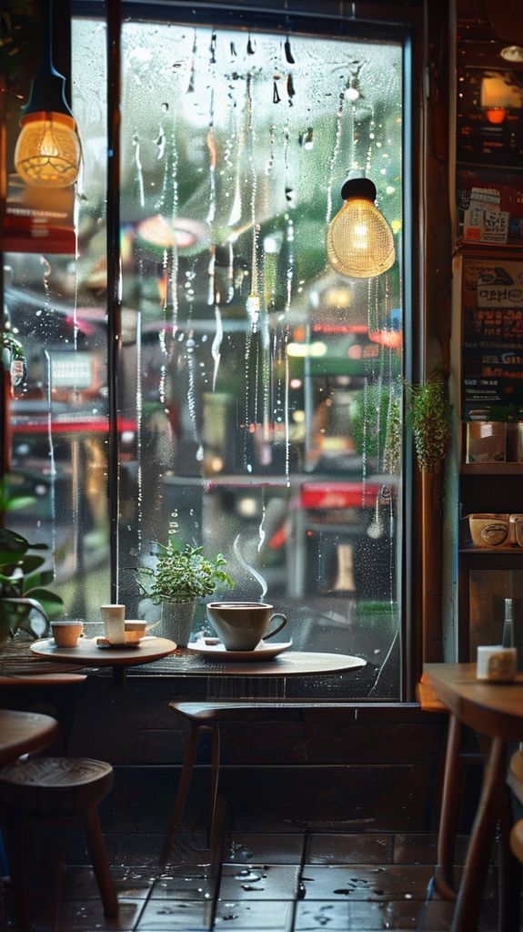 Baroque Opulent Coffee Shop Window Wallpaper