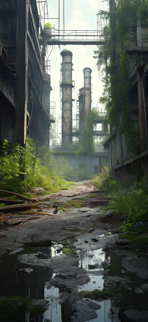 Dark Sonic Abandoned Factory Nature Wallpaper