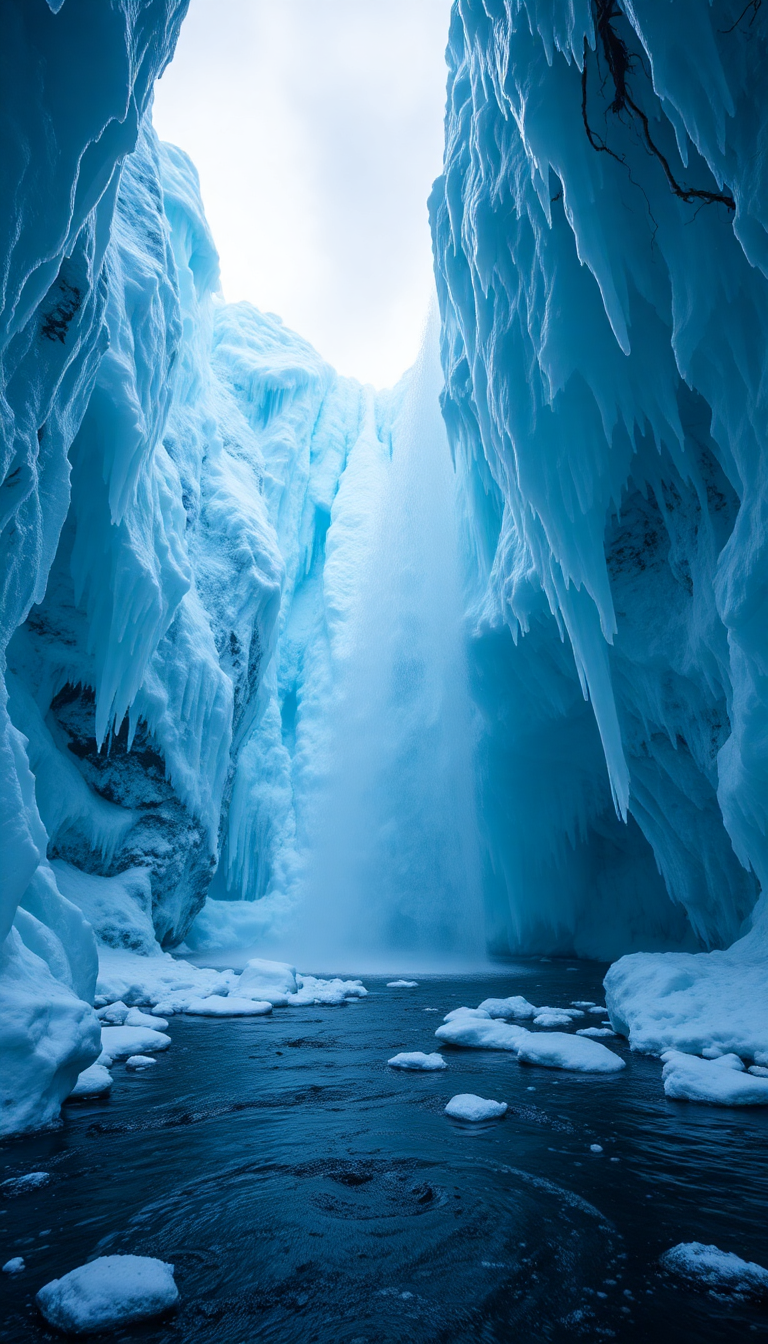 Frozen Waterfall Ice Serene HD Wallpaper