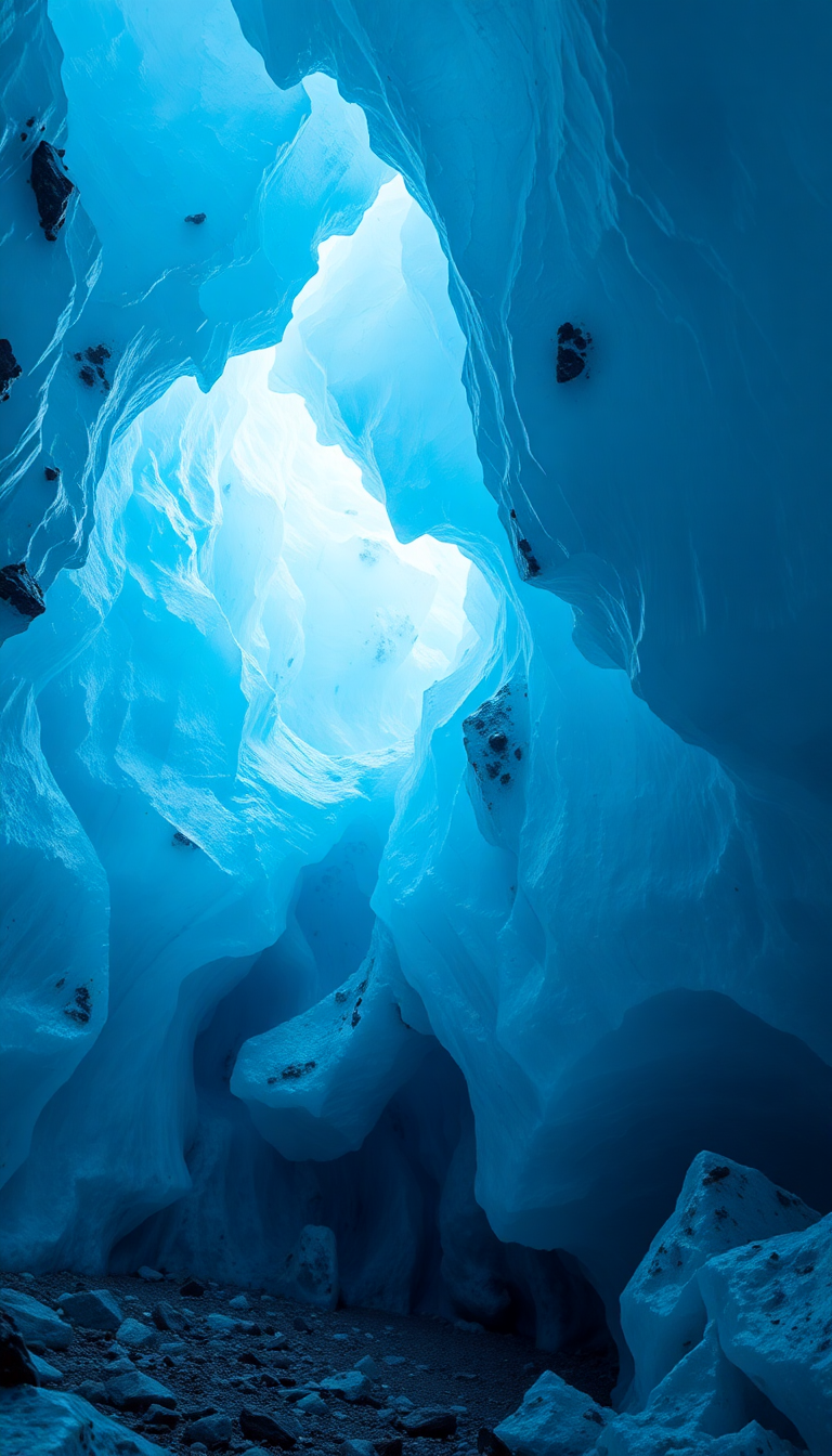 Cave Blue Crystal Formations Nature Exclusive Wallpaper