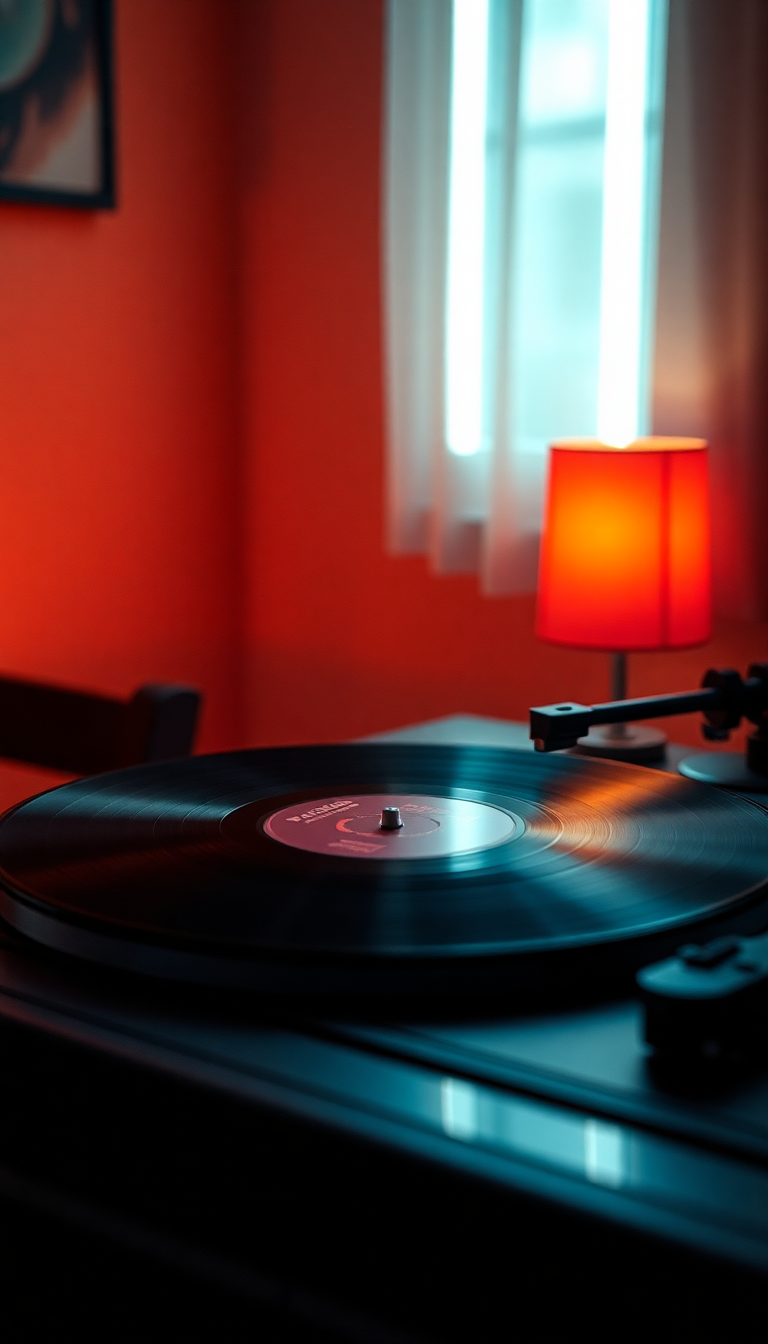 Photorealistic Mystic Record Player Warm Wallpaper
