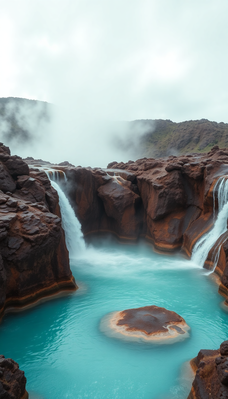 Oceanic Volcanic Springs Rising Water Photorealistic Wallpaper