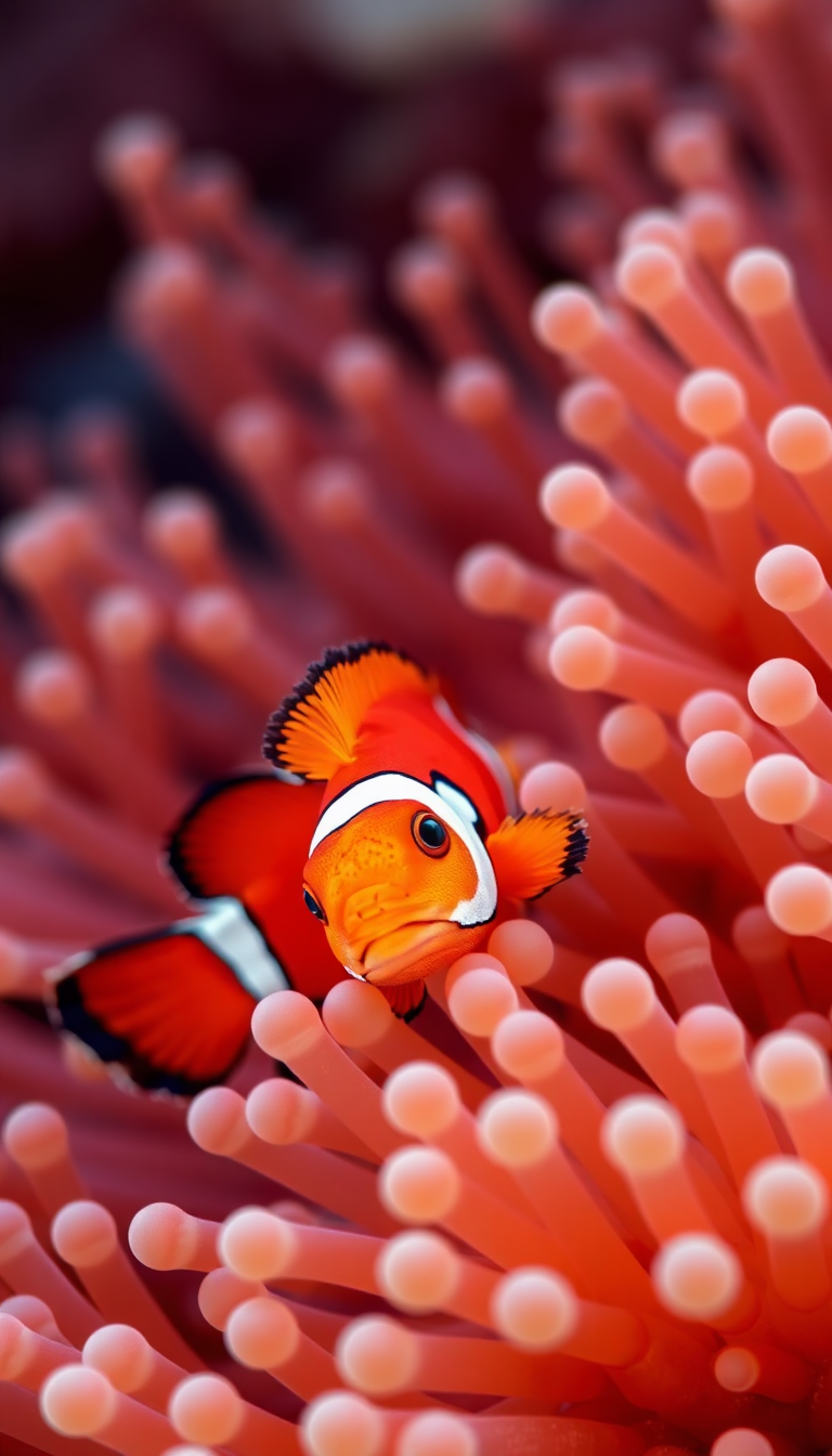 Photorealistic Glowing And Clownfish Macro Wallpaper
