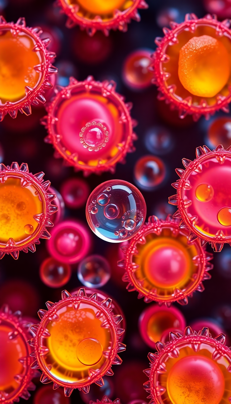 Minimalist Water Macro Abstract Cells Colorful Wallpaper