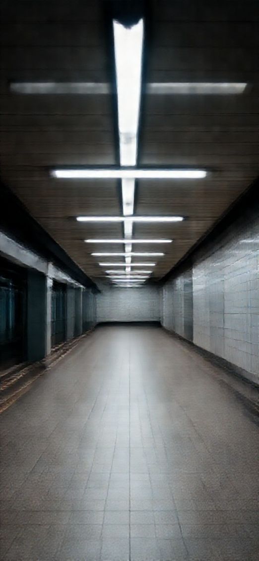 Cyberpunk Frozen Empty Subway Station Wallpaper