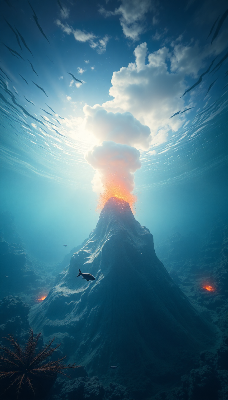 Stunning Majestic Underwater Volcano Vents Wallpaper