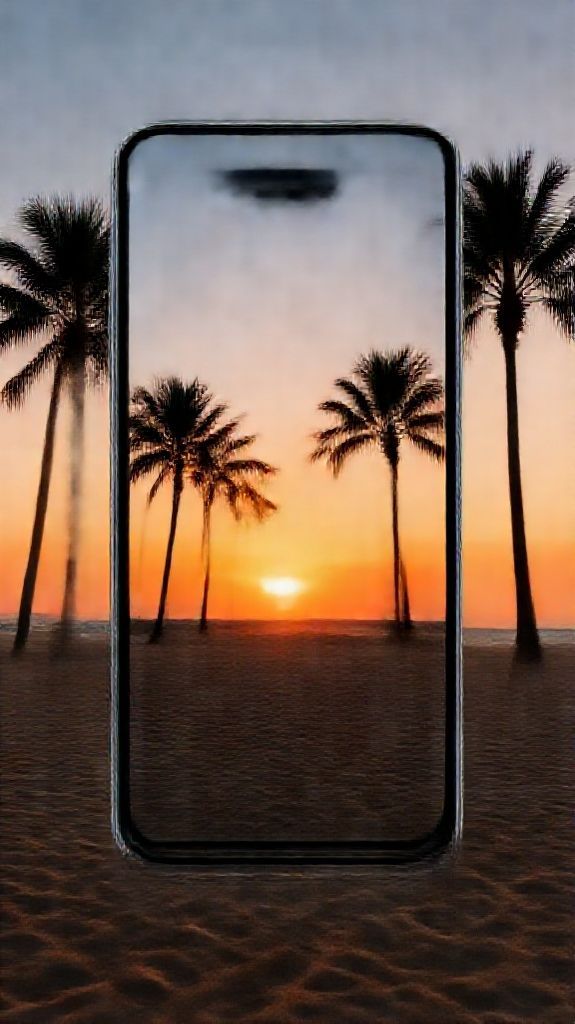 Wild Summer Beach Palm Photorealistic Wallpaper