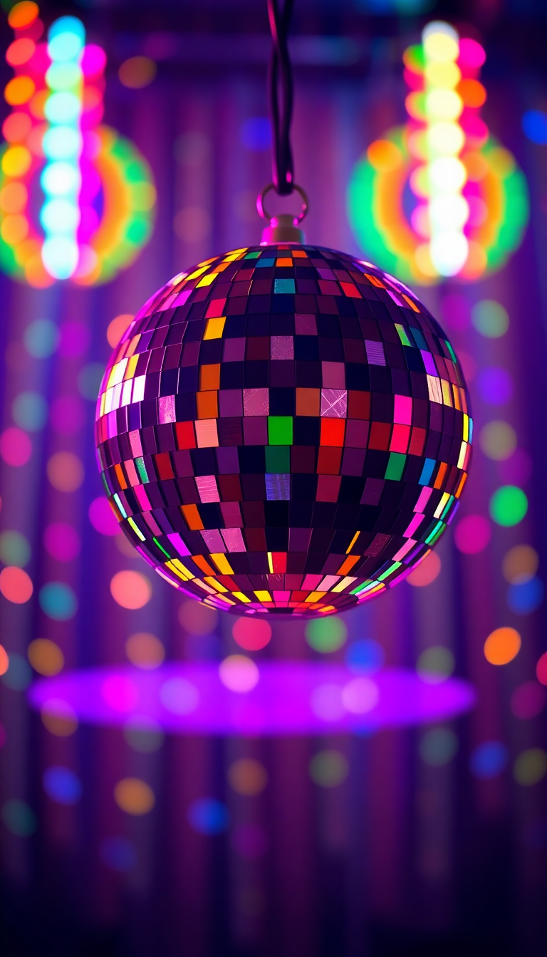 Deep 70s Disco Ball Lights Colorful Wallpaper
