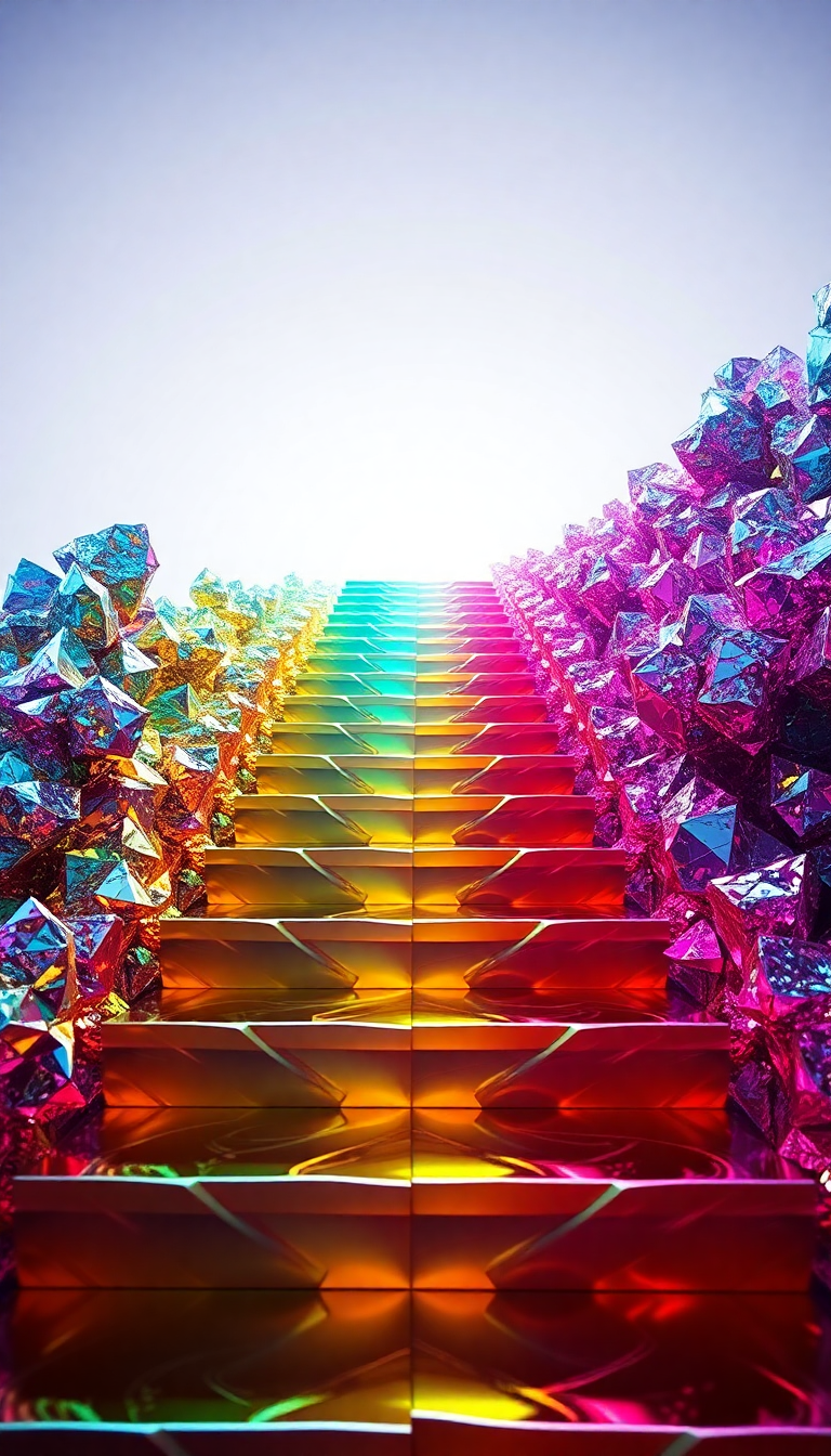Oceanic Exquisite Bismuth Crystal Formation Wallpaper