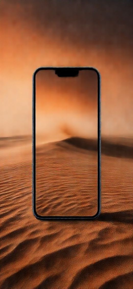 Molten Orange Dramatic Desert Approaching Photorealistic Wallpaper