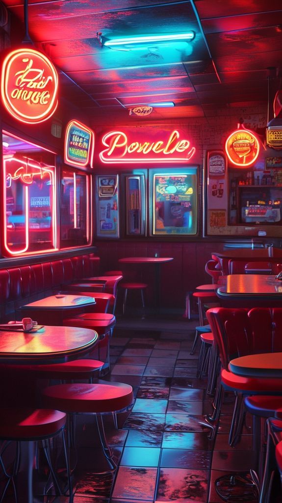 Surreal Retro Neon Chrome Photorealistic Wallpaper