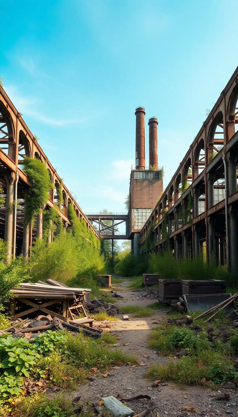 Abandoned Factory Nature Splendid HD Wallpaper