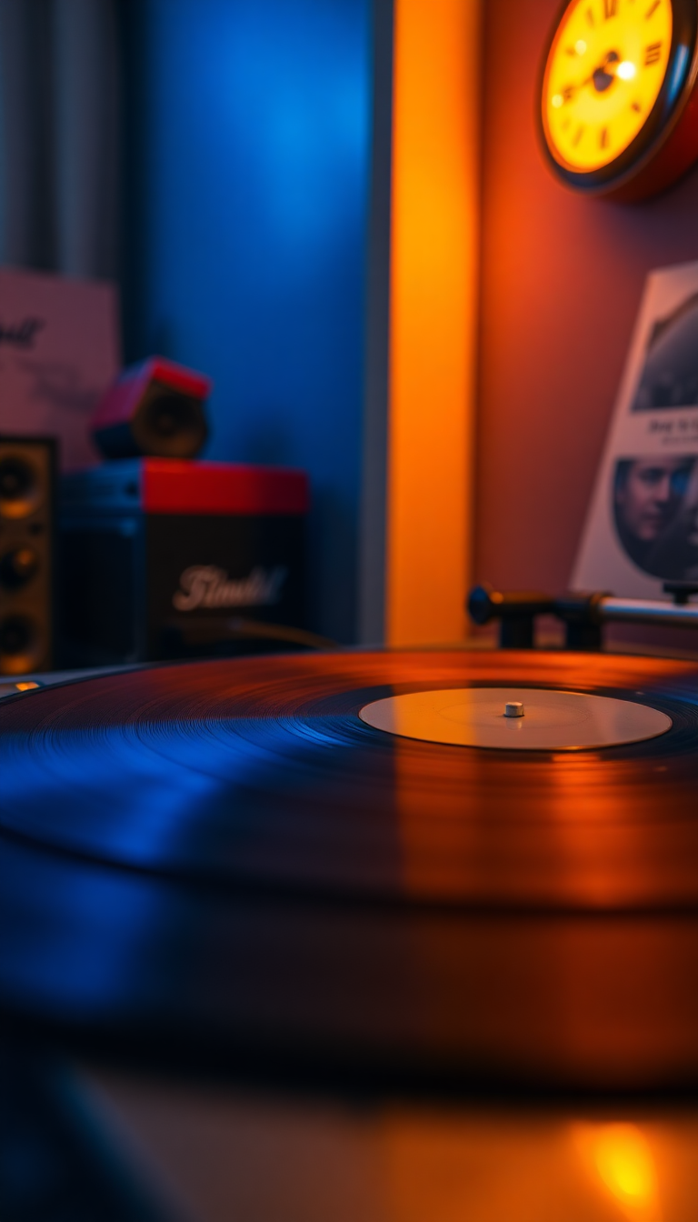 Magnetic Hazy Vinyl Record Player Wallpaper