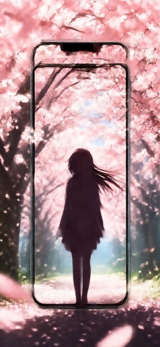 Anime Deep Cherry Blossom Petals Wallpaper