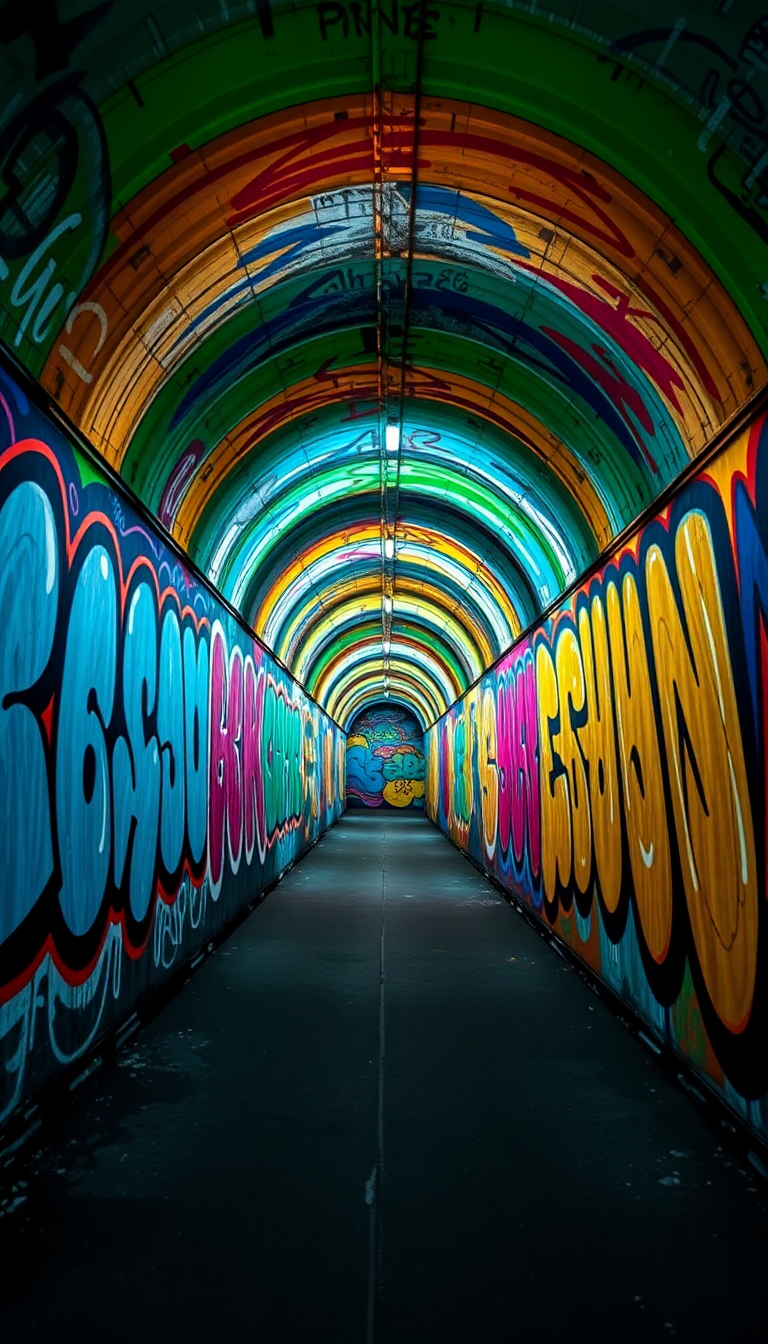 Aesthetic Fluid Graffiti Tunnel Perspective Wallpaper