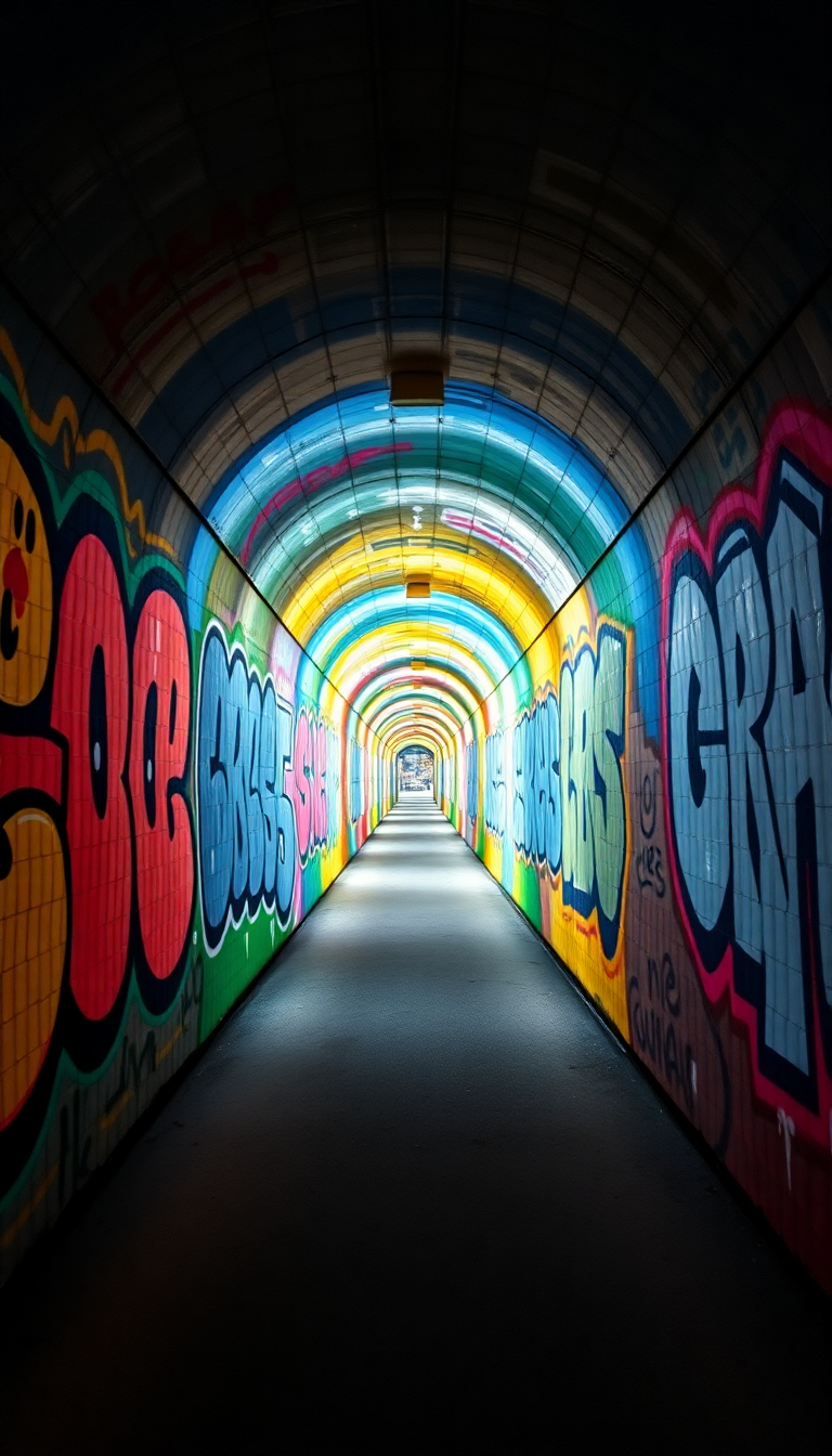 Cool Point Vanishing Perspective Tunnel Photorealistic Wallpaper
