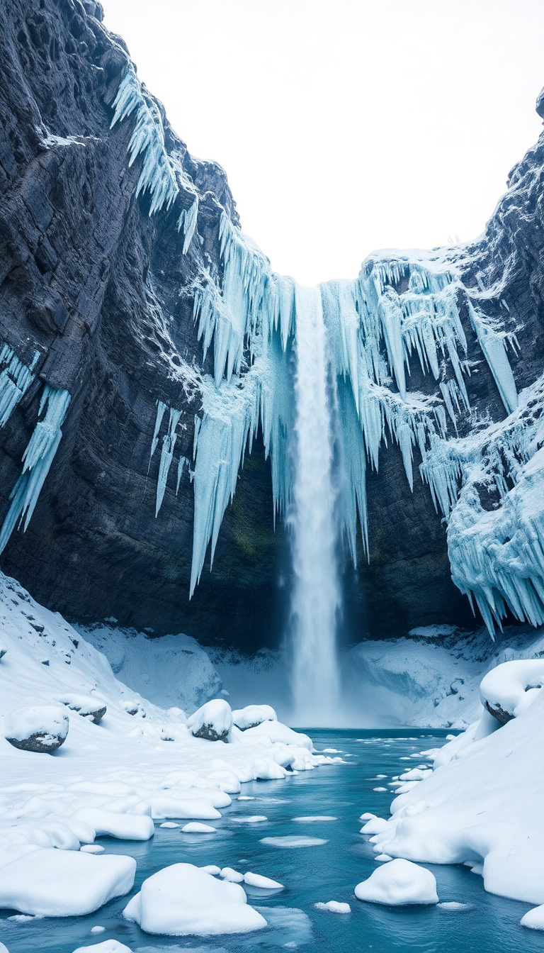 Dynamic Frozen Ice Winter Photorealistic Wallpaper