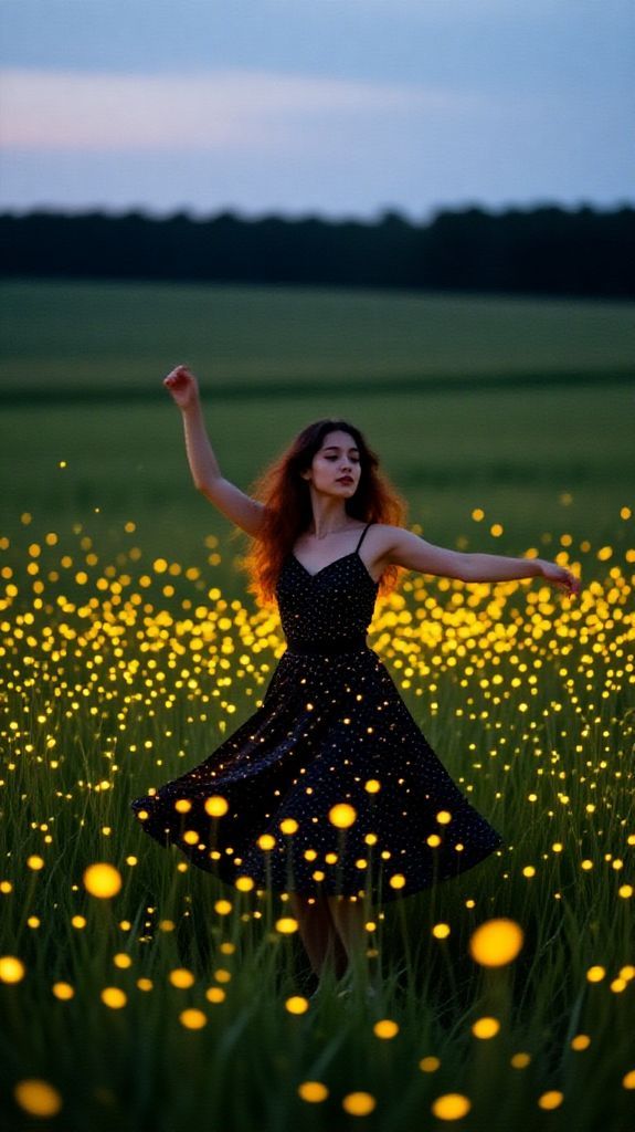 Splendid Dancing In Summer Meadow Photorealistic Wallpaper