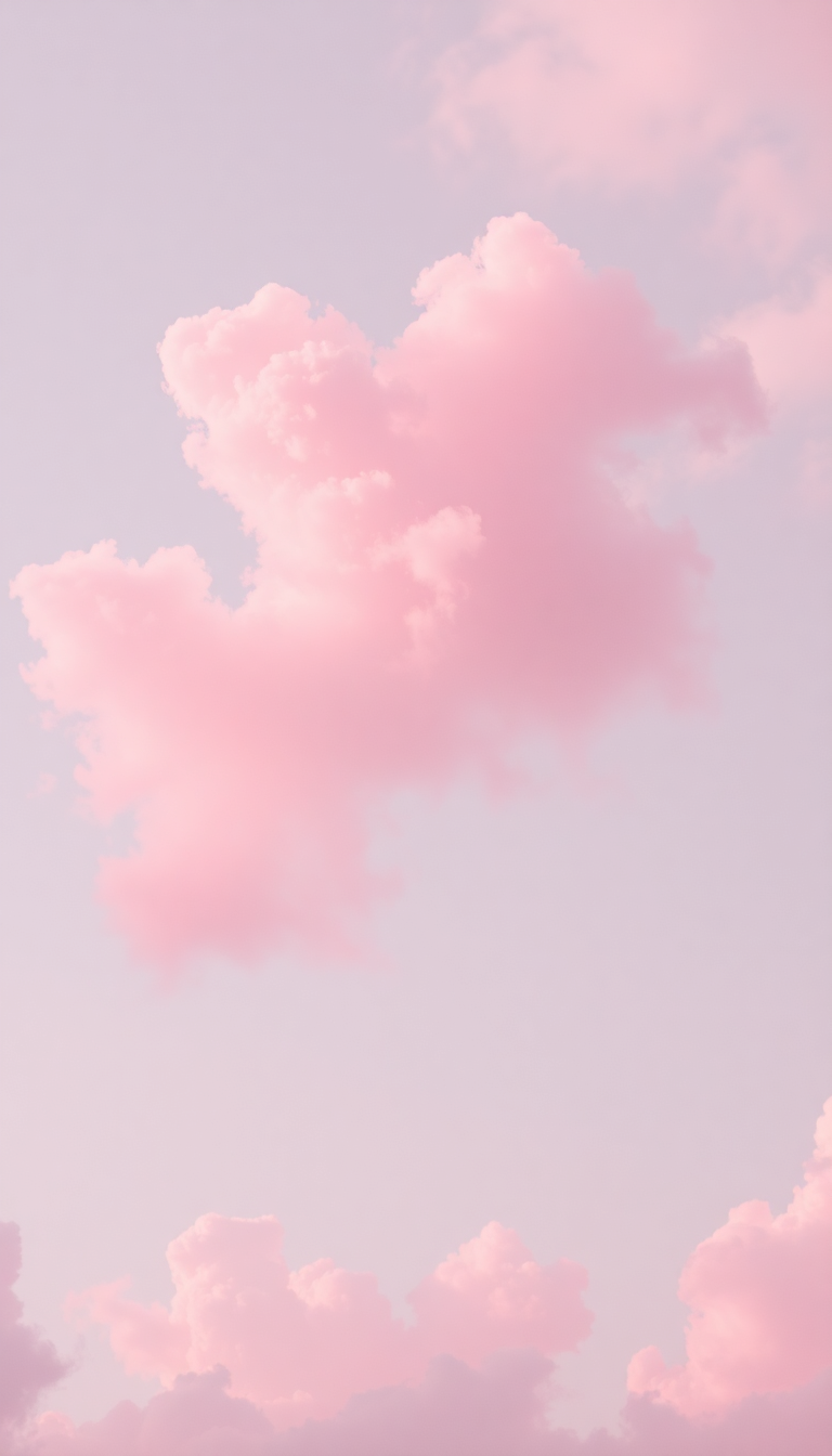 Tranquil Pink Cotton Sky Aesthetic Wallpaper