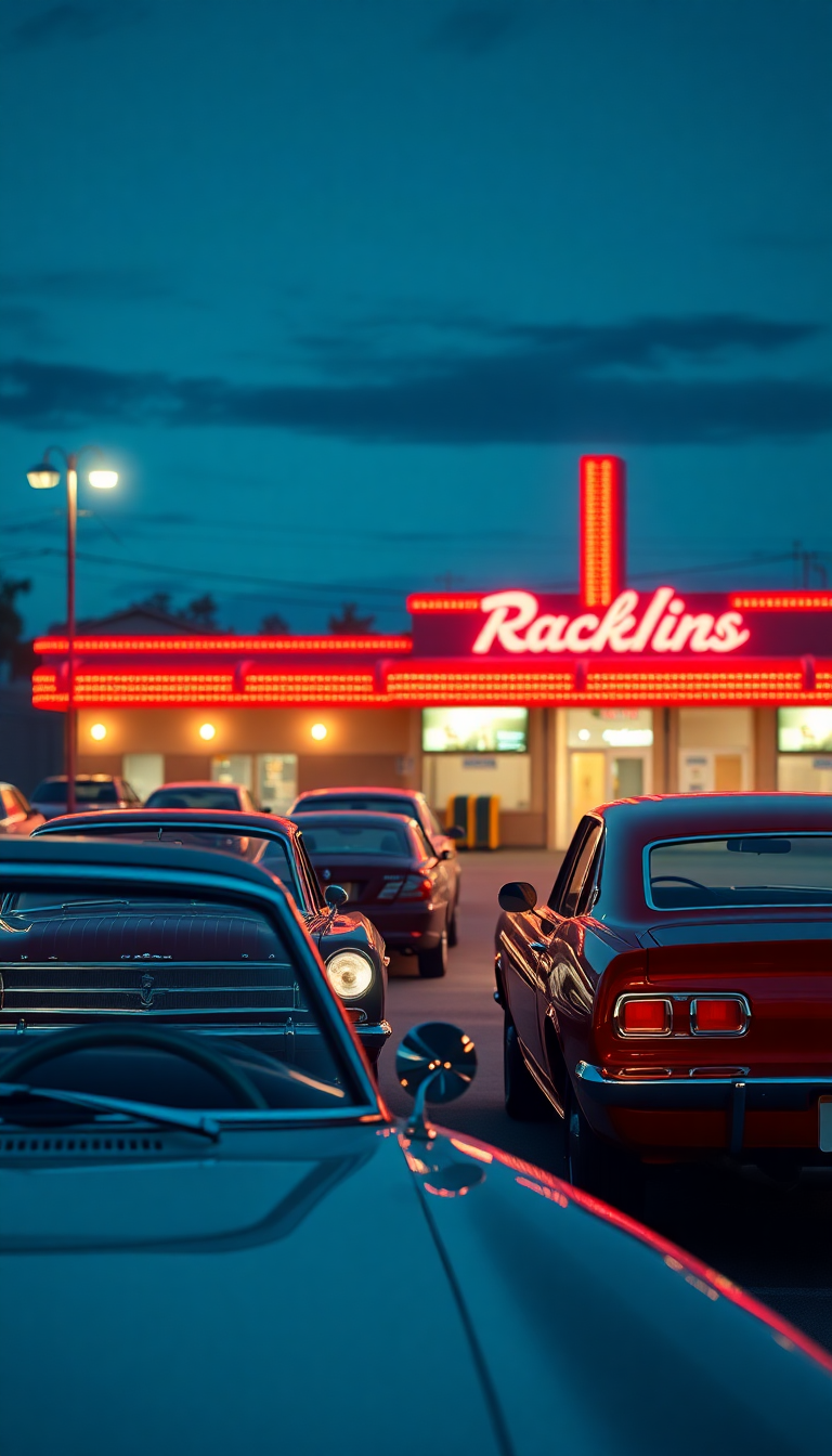 Theater Night Classic Cars Aesthetic New Wallpaper