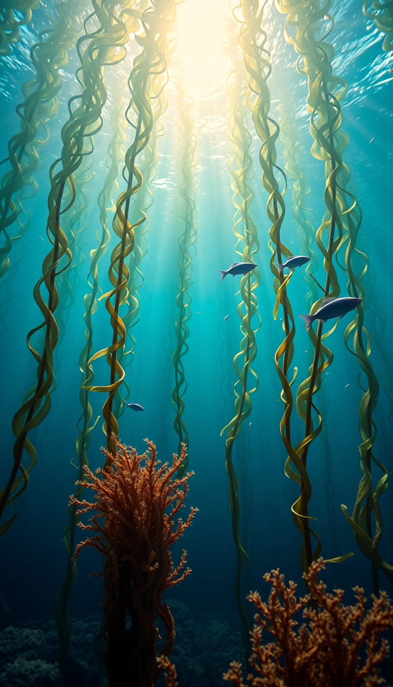 Nature Brilliant Underwater Forest Kelp Wallpaper