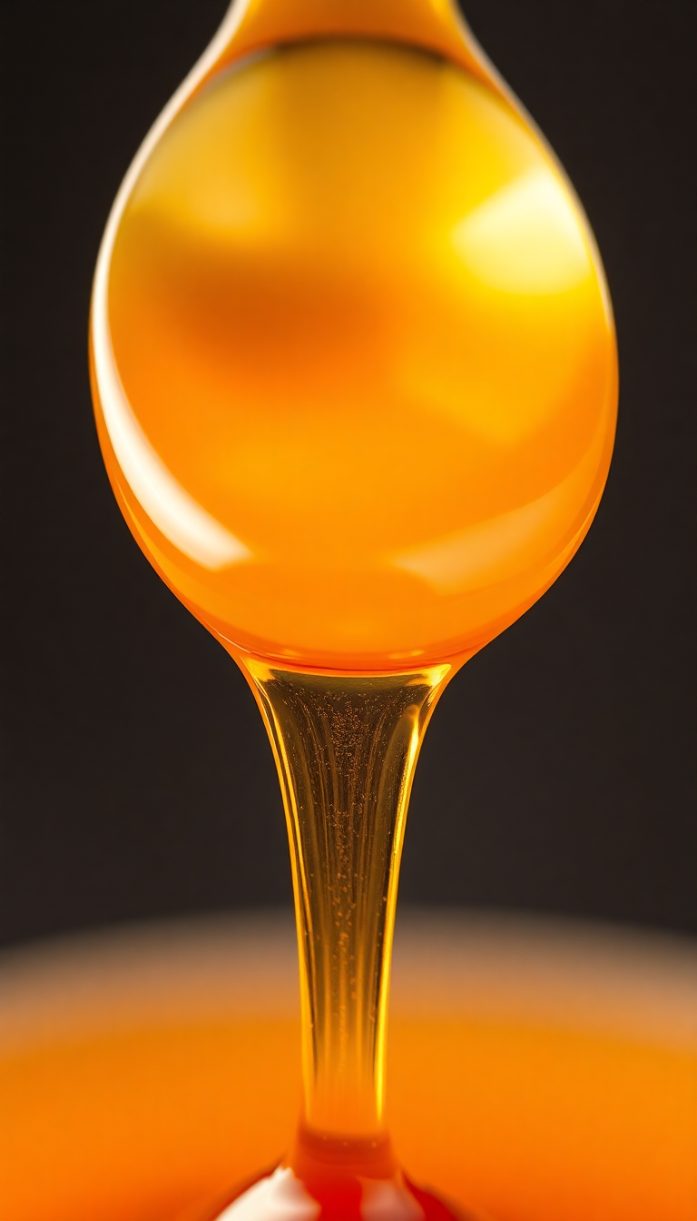 Stunning Golden Spoon From Dripping Photorealistic Wallpaper